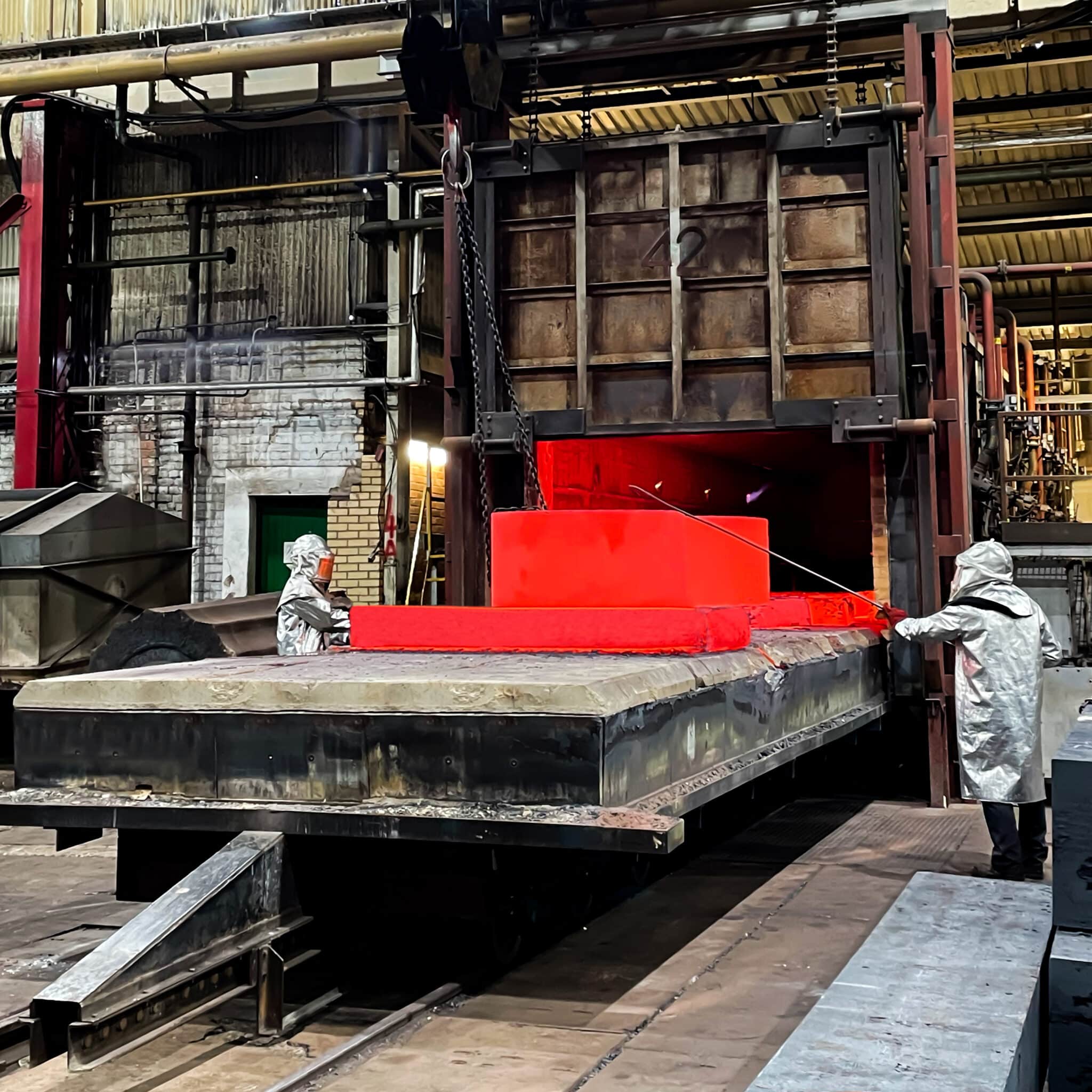 Subcontract heat treatment being performed in Birmingham at Somers Forge in Halesowen