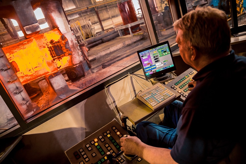 Open Die Forging In Progress at Somers Forge