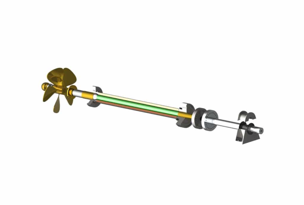 A marine propulsion shaft made from a propeller shaft forged at Somers Forge